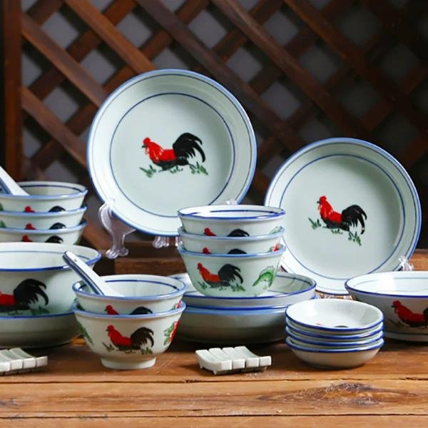 rooster 4.5 inch dim sum plate (dongxing plate)