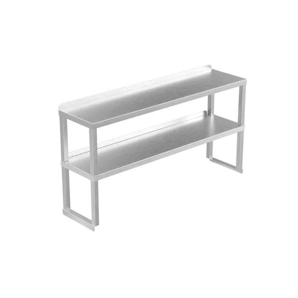 Stainless steel double-tier countertop shelf unit